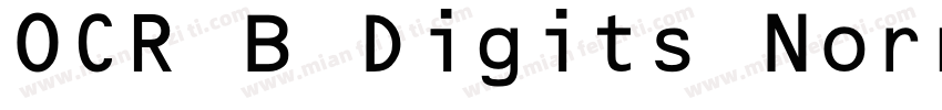 OCR B Digits Normal字体转换